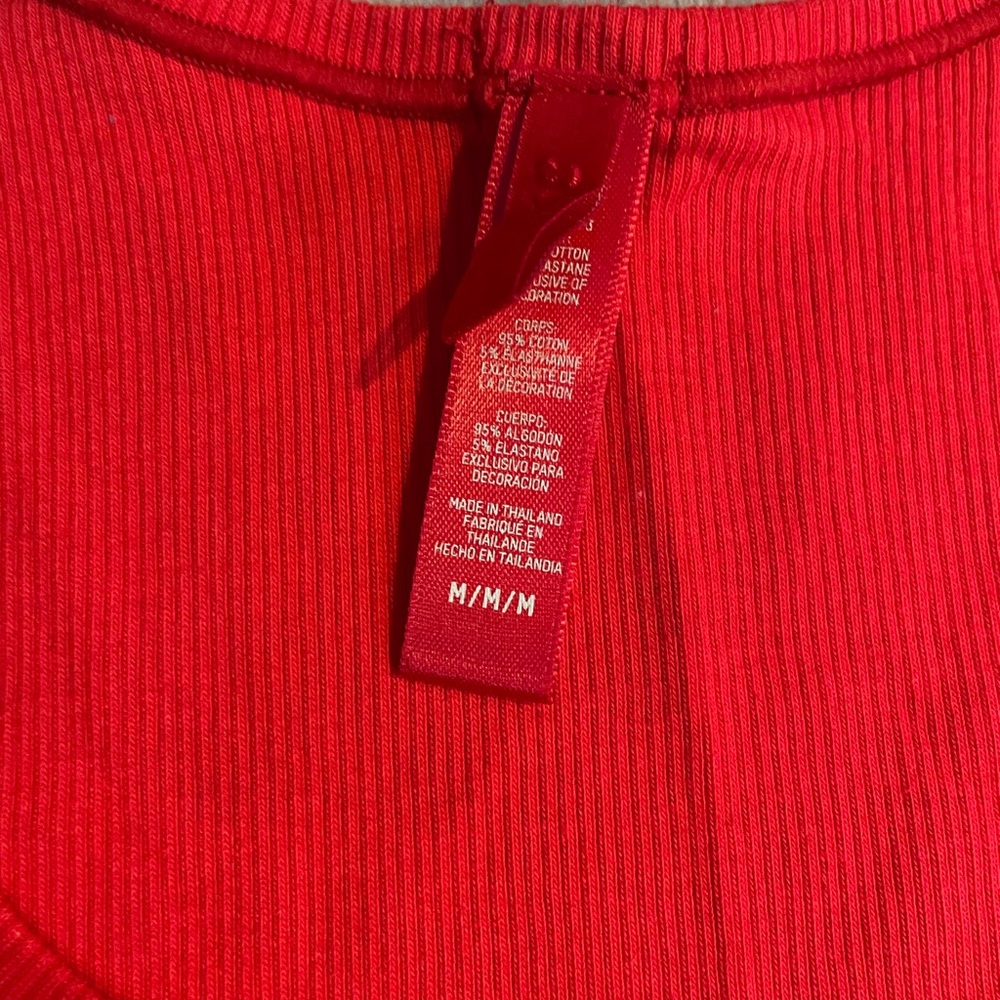 NWOT Skims Cotton Rib Crop Tank Red Size Medium - Picture 3 of 5